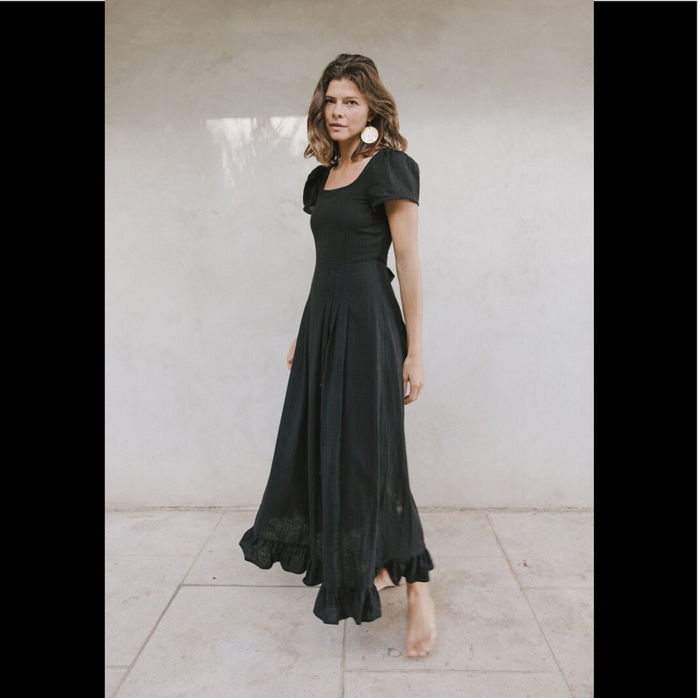 Kara Thoms organic Cheyenne dress in Noir, size small